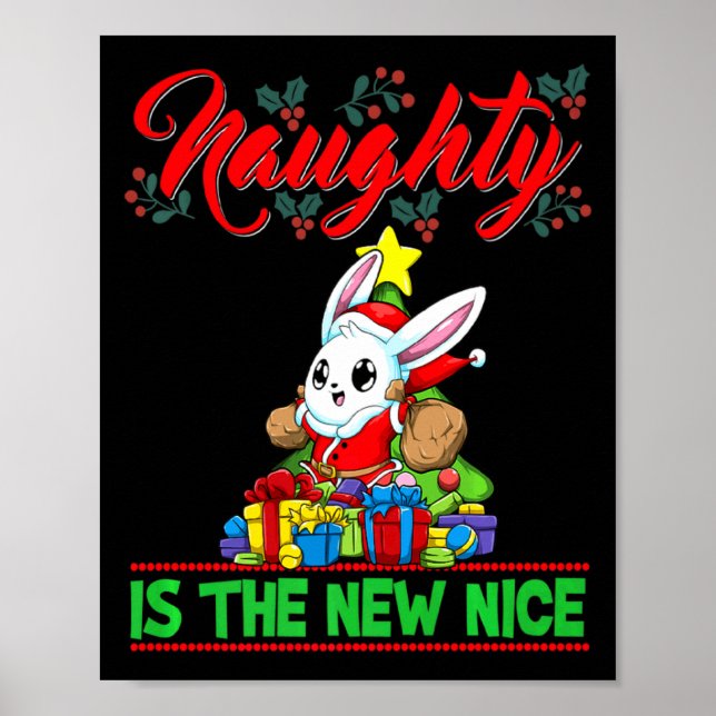 Affiche Naughty Is The New Nice Christmas Santa Xmas Premi (Devant)