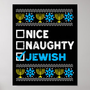 Affiche Naughty Jewish Ugly Hanukkah Sweater Chanukah