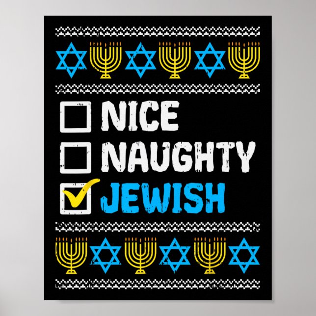 Affiche Naughty Jewish Ugly Hanukkah Sweater Chanukah (Devant)
