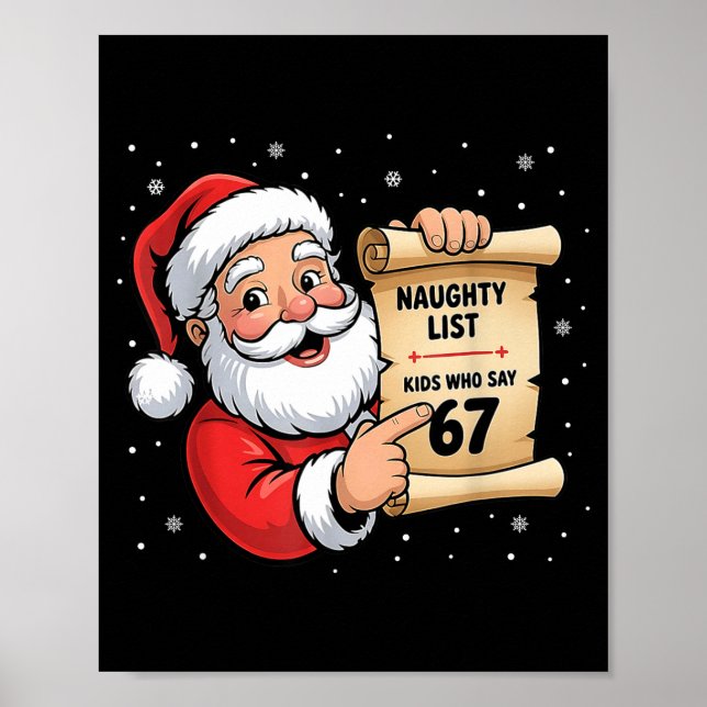 Affiche Naughty List Kids Who Say 67 Christmas Six Seven S (Devant)