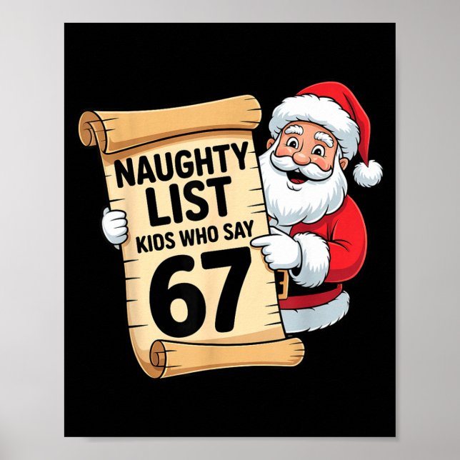 Affiche Naughty List Kids Who Say 67 Funny Meme Christmas  (Devant)