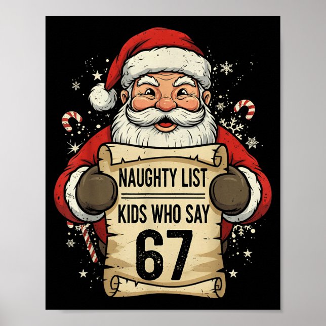 Affiche Naughty List Kids Who Say 67 Funny Teacher Christm (Devant)
