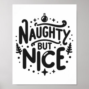 Affiche Naughty Mais Nice Drôle Humour de Noël
