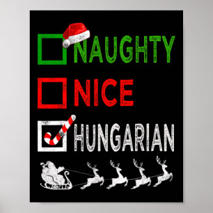Affiche Naughty Nice Affarian Christmas Pajamas Funny San