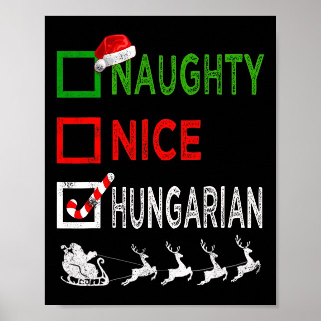 Affiche Naughty Nice Affarian Christmas Pajamas Funny San (Devant)