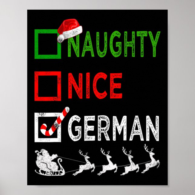 Affiche Naughty Nice Allemand Pajamas de Noël Drôle Père N (Devant)