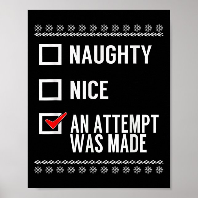 Affiche Naughty Nice An Attempt Was Made - Christmas Check (Devant)
