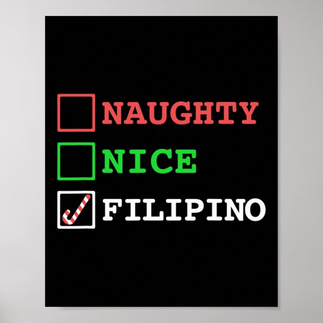Affiche Naughty Nice Filipino Funny Noël Philippines (Devant)