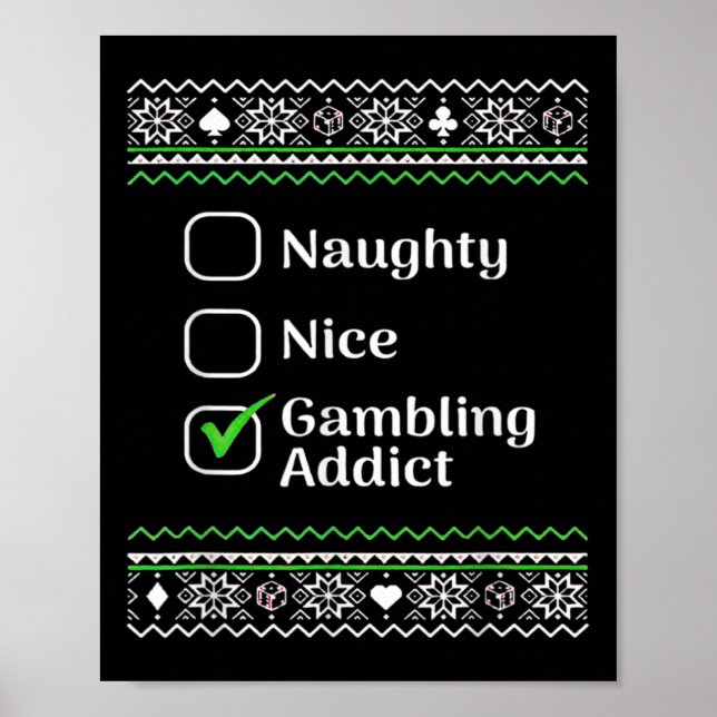 Affiche Naughty Nice Gambling Addict Noël (Devant)