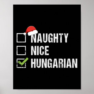 Affiche Naughty Nice Hongrie Père Noël Gif de Noël