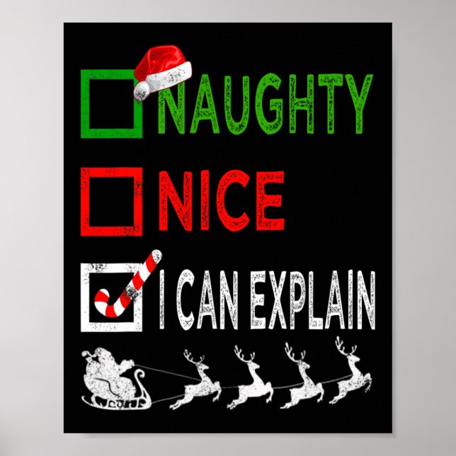Affiche Naughty Nice Je Peux Expliquer Le Pajamas De Noël  (Devant)