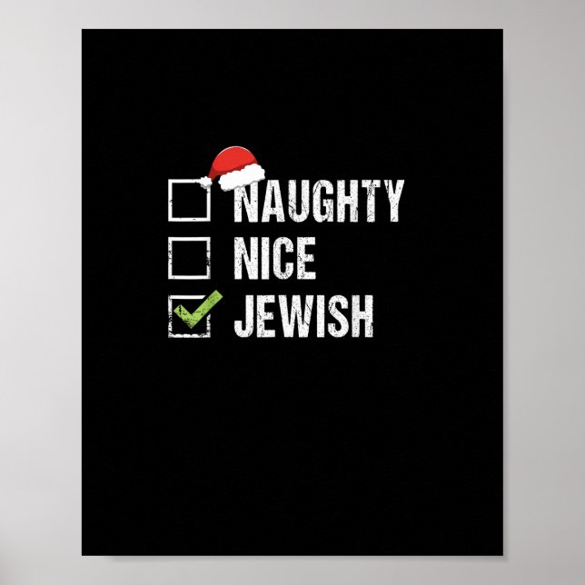 Affiche Naughty Nice Jewish Santa Christmas   (Devant)