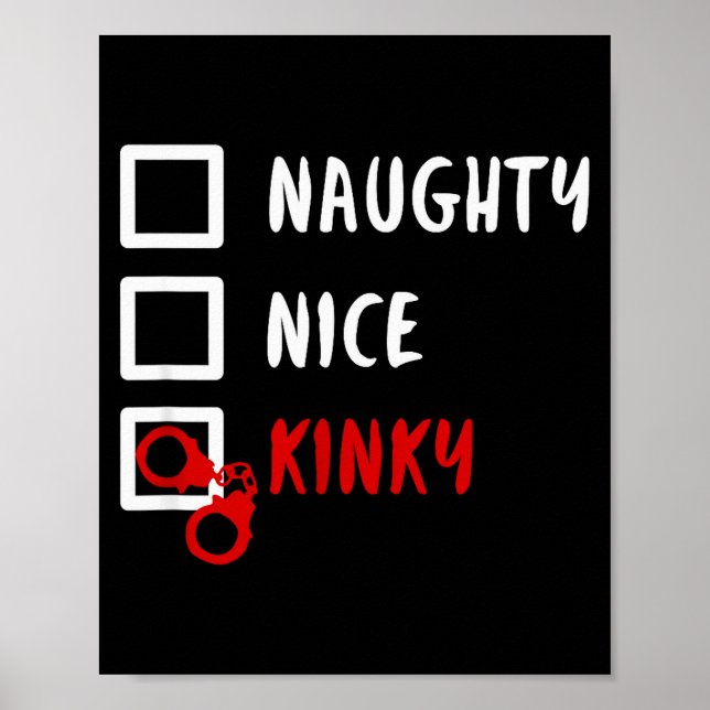 Affiche Naughty Nice Kinky Christmas List Santa Hanuffs Gi (Devant)