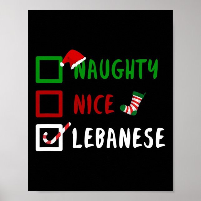 Affiche Naughty Nice Libanais Drôle Liban Noël Sant (Devant)