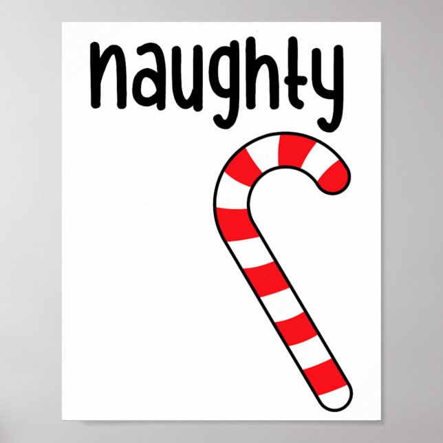 Affiche Naughty Nice Matching Couples Pajamas de Noël (Devant)
