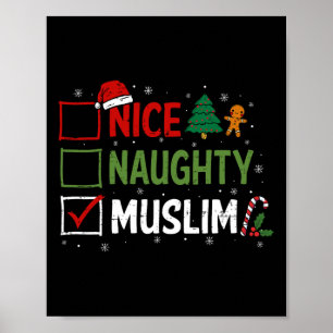 Affiche Naughty Nice Musulman Pajamas de Noël Père Noël