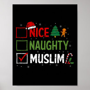 Affiche Naughty Nice Musulman Pajamas de Noël Père Noël