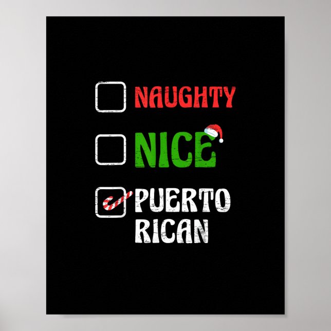 Affiche Naughty Nice Puertorican Santa Holiday Sweet  (Devant)