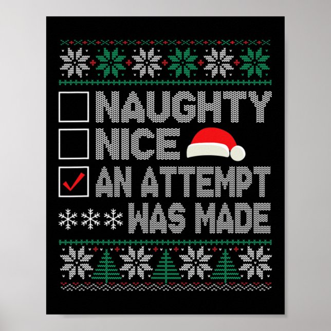 Affiche Naughty Nice Une Tentative A Été Faite Mal Noël (Devant)