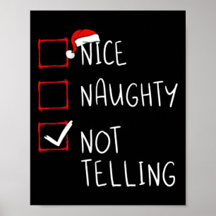 Affiche Naughty Not Telling Christmas List Xmas Santa