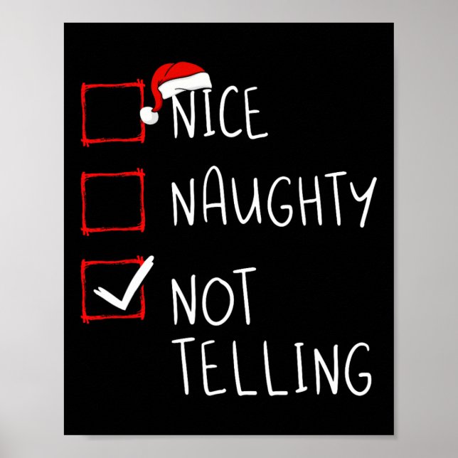 Affiche Naughty Not Telling Christmas List Xmas Santa (Devant)