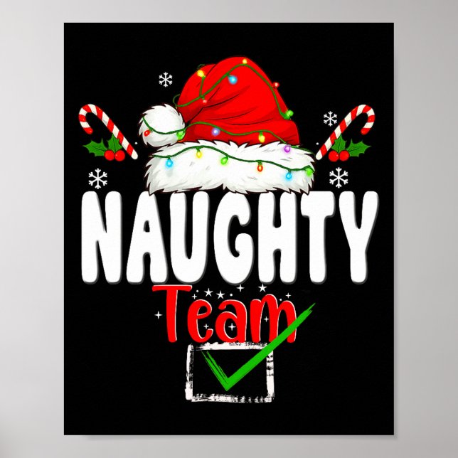 Affiche Naughty Or Nice Team Matching Christmas Pajama Men (Devant)