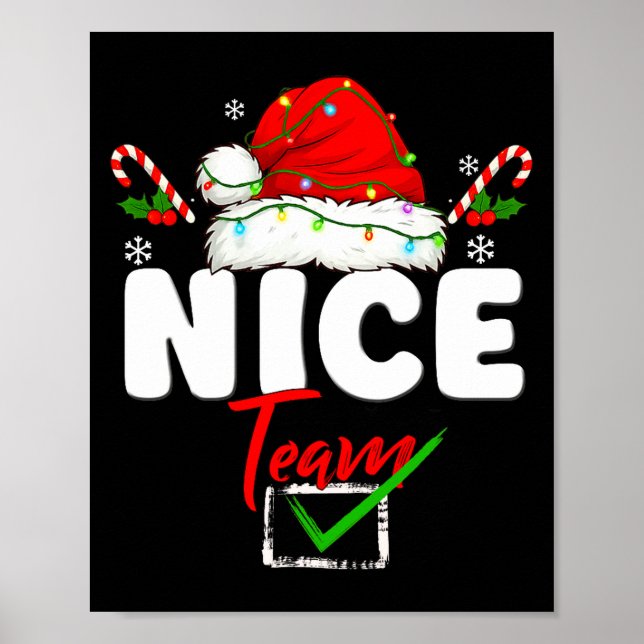 Affiche Naughty Or Nice Team Matching Christmas Pajama Men (Devant)