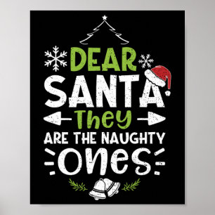 Affiche Naughty Ou Nice Cher Père Noël Ils Sont Naughty -