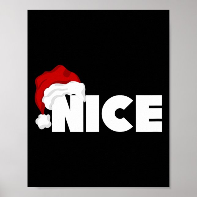 Affiche Naughty Ou Nice Correspondant Noël Drôle Père Noël (Devant)