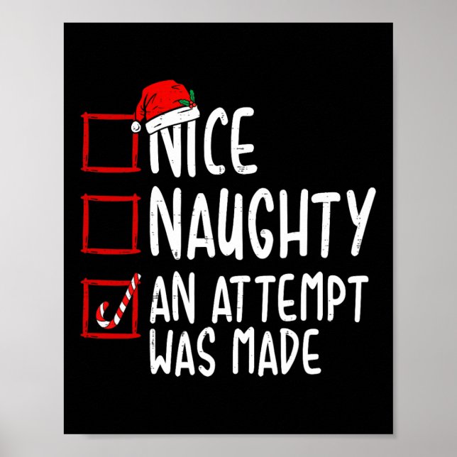 Affiche Naughty Ou Nice Drôle Une Tentative A Été Faite Ch (Devant)
