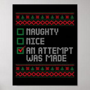 Affiche Naughty Ou Nice Drôle Une Tentative A Été Faite Ch