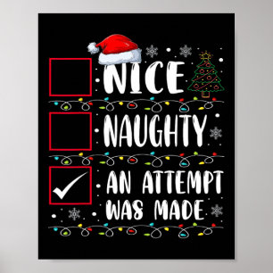 Affiche Naughty Ou Nice Drôle Une Tentative A Été Faite Ch