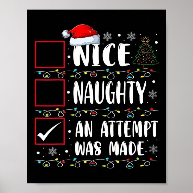 Affiche Naughty Ou Nice Drôle Une Tentative A Été Faite Ch (Devant)