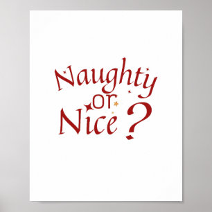 Affiche Naughty ou Nice ? - Typographie de vacances joueus