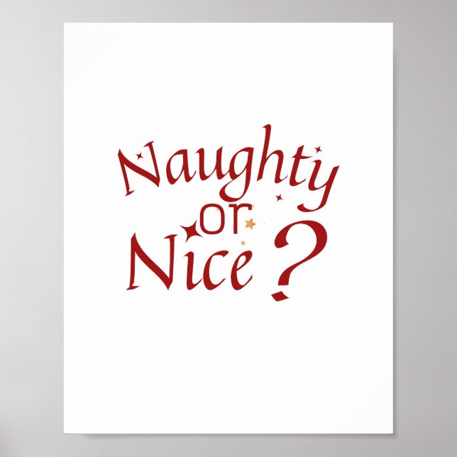Affiche Naughty ou Nice ? - Typographie de vacances joueus (Devant)