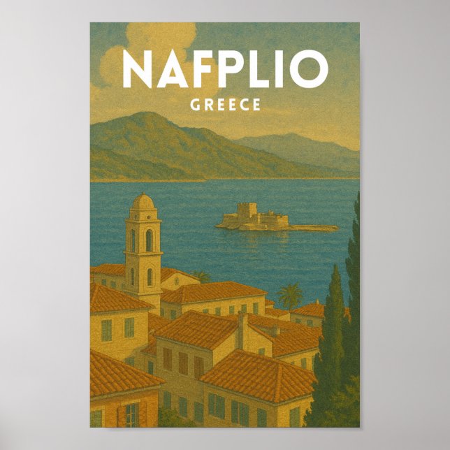Affiche Nauplie Grèce Voyage Vintage (Devant)