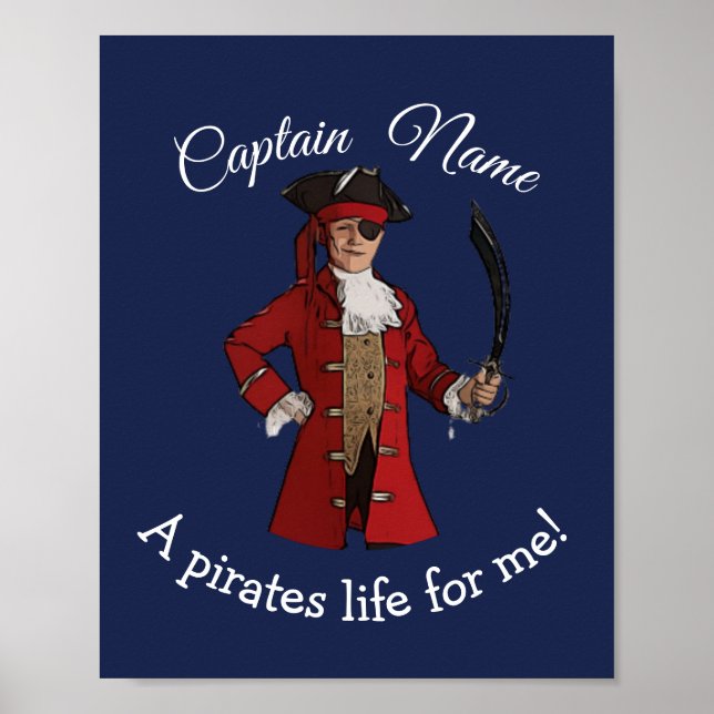 Affiche Nautical Blue Boy Pirate (Devant)