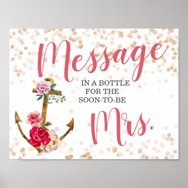 Affiche Nautical Bridal shower | Anchor Shower|DECOR (Devant)