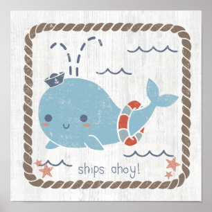 Affiche Nautical Friends - Whale