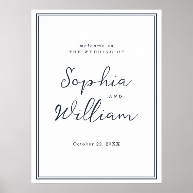 Affiche Nautical Navy Wedding Entrance Sign (Devant)