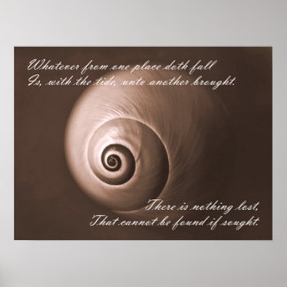 Affiche Nautilus Shell Inspiration Citation Art Print