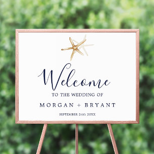Affiche Nautique moderne Accueil Mariage Starfish