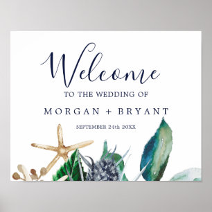 Affiche Nautique moderne   Accueil Mariage verdoyant