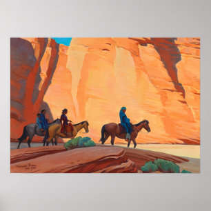 Affiche Navajos dans un canyon par Maynard Dixon