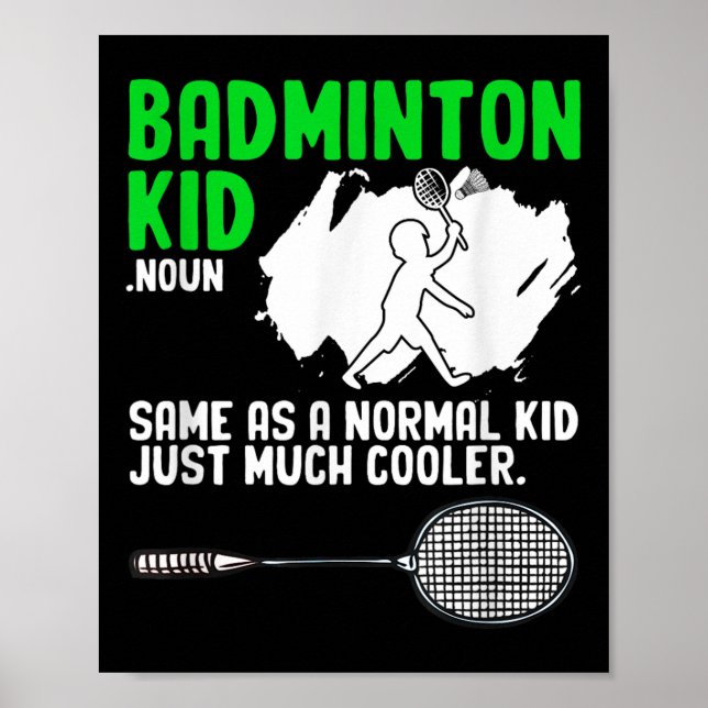 Affiche Navette Badminton Kid Racket Hobby Badminton Playe (Devant)