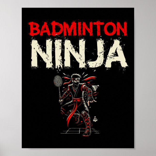 Affiche Navette Badminton Ninja (Devant)