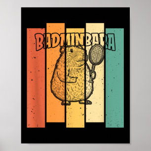 Affiche Navette Capybara Rétro - Badminton Vintage Badminb