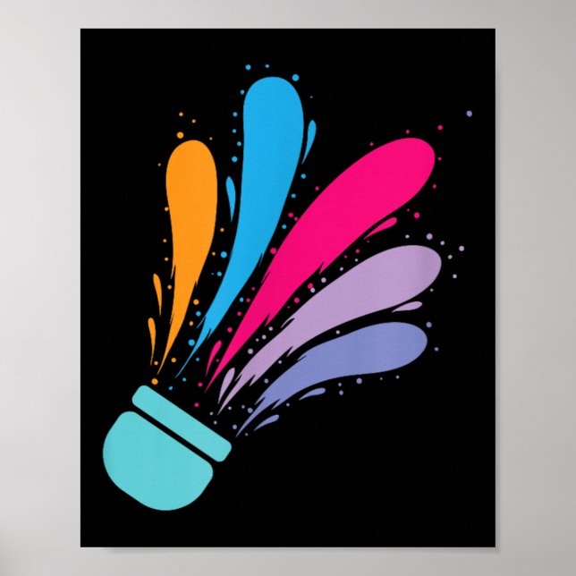 Affiche Navette colorée Badminton (Devant)