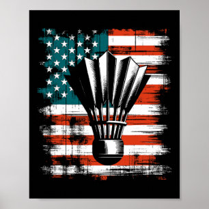 Affiche Navette drapeau américain - Patriotique Usa Badmin