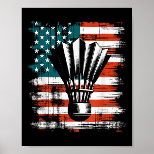 Affiche Navette drapeau américain - Patriotique Usa Badmin